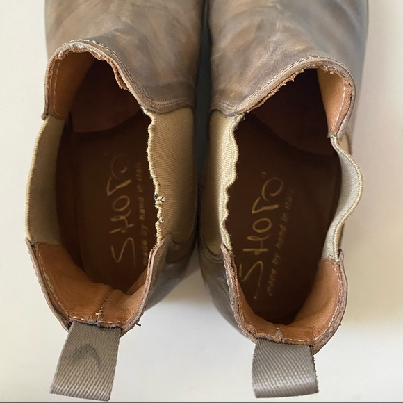 Shoto • Leather Ankle Boots Taupe Tamponato Sz 37 Made In Italy New In Box - Picture 12 of 16